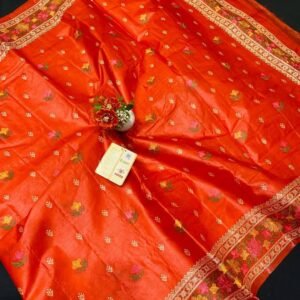 Tassar Silk Embroidery Saree with Blouse Piece | 5.5m Saree + 1m Blouse | Elegant Ethnic Wear