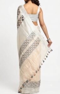 Linen Cutwork Saree
