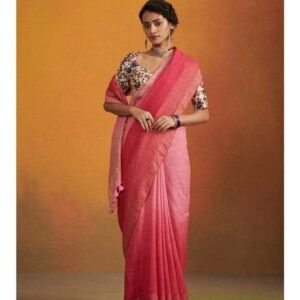 Premium Linen Tiw Dye Saree with Blouse Piece – Soft & Elegant Ethnic Wear (5.5m Saree + 1m Blouse)