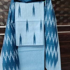 Premium Cotton Ikkat Suit Material Unstitched 3 Piece Set | 2.5 Meter Top, Bottom & Dupatta | Women’s Ethnic Dress Material